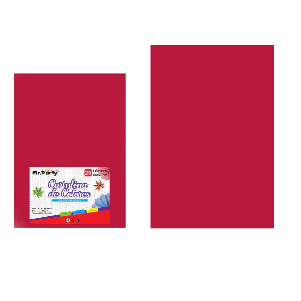 Cartulina rojo 50*70cm 25pcs