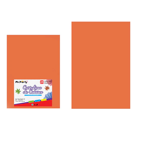 Cartulina naranja rojo 50*70cm 25pcs