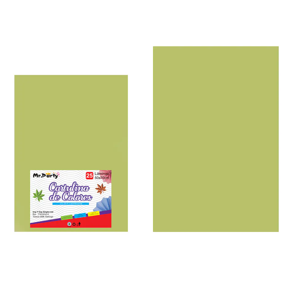Cartulina verde 50*70cm 25pcs
