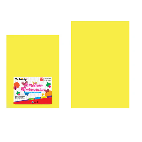 Cartulina fluorescente amarillo 50*70cm 20pcs