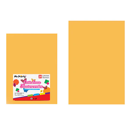 Cartulina fluorescente naranja 50*70cm 20pcs