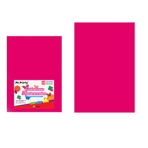 Cartulina fluorescente fucsia 50*70cm 20pcs