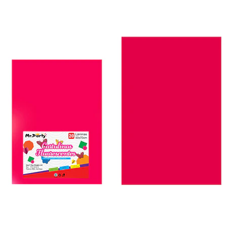 Cartulina fluorescente rojo 50*70cm 20pcs