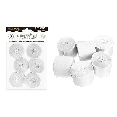 Festón de fiesta decorativo blanco 3.5cm*10m 6pcs