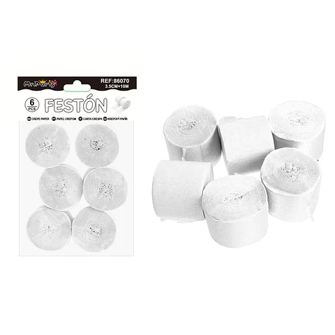 Festón de fiesta decorativo blanco 3.5cm*10m 6pcs
