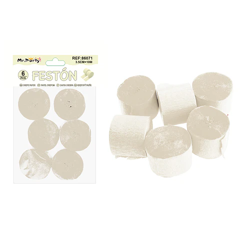 Festón de fiesta decorativo beige 3.5cm*10m 6pcs