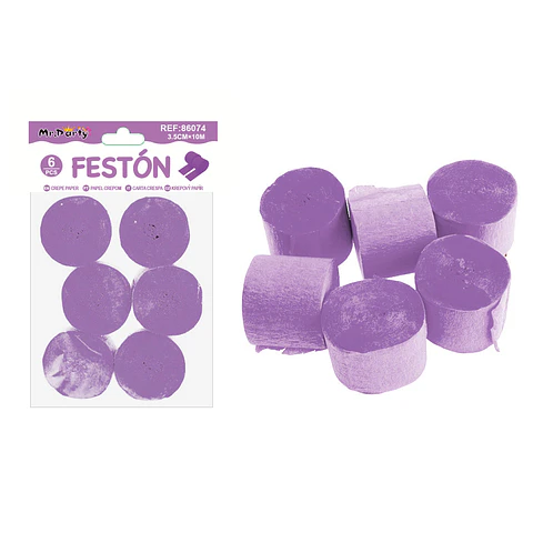 Festón de fiesta decorativo lila 3.5cm*10m 6pcs