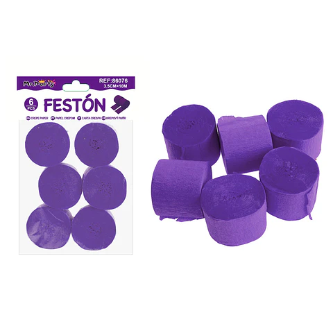 Festón de fiesta decorativo morado 3.5cm*10m 6pcs