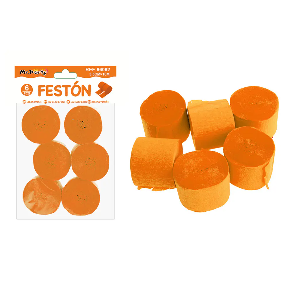 Festón de fiesta decorativo naranja 3.5cm*10m 6pcs