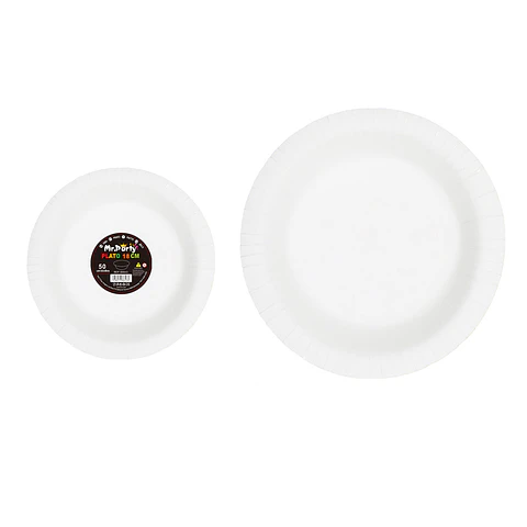 Plato de papel blanco 18cm 50pcs