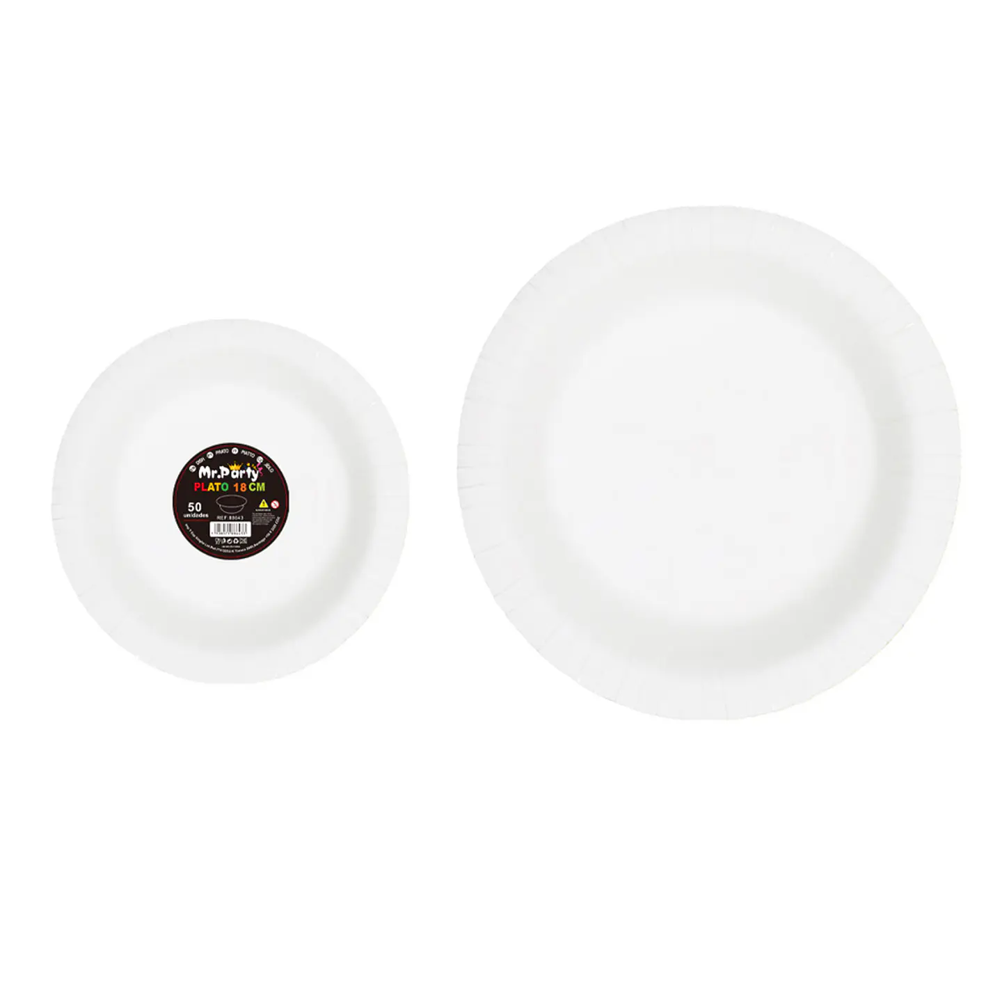 Plato de papel blanco 18cm 50pcs 1