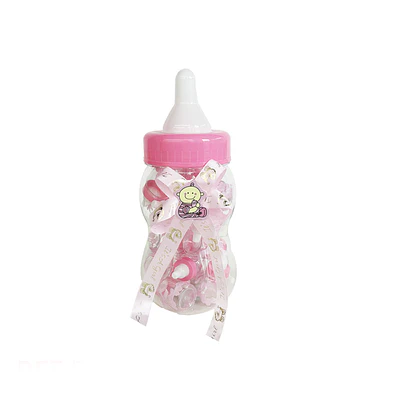 Adornos de biberones para baby shower rosado 34cm