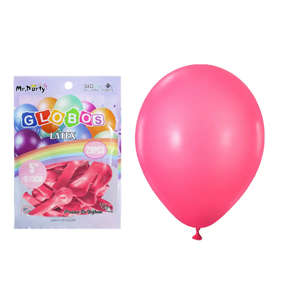 Globos de látex rosa oscura mate 15cm 20pcs