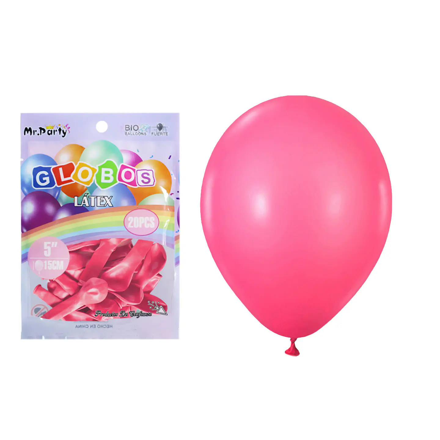 Globos de látex rosa oscura mate 15cm 20pcs 1