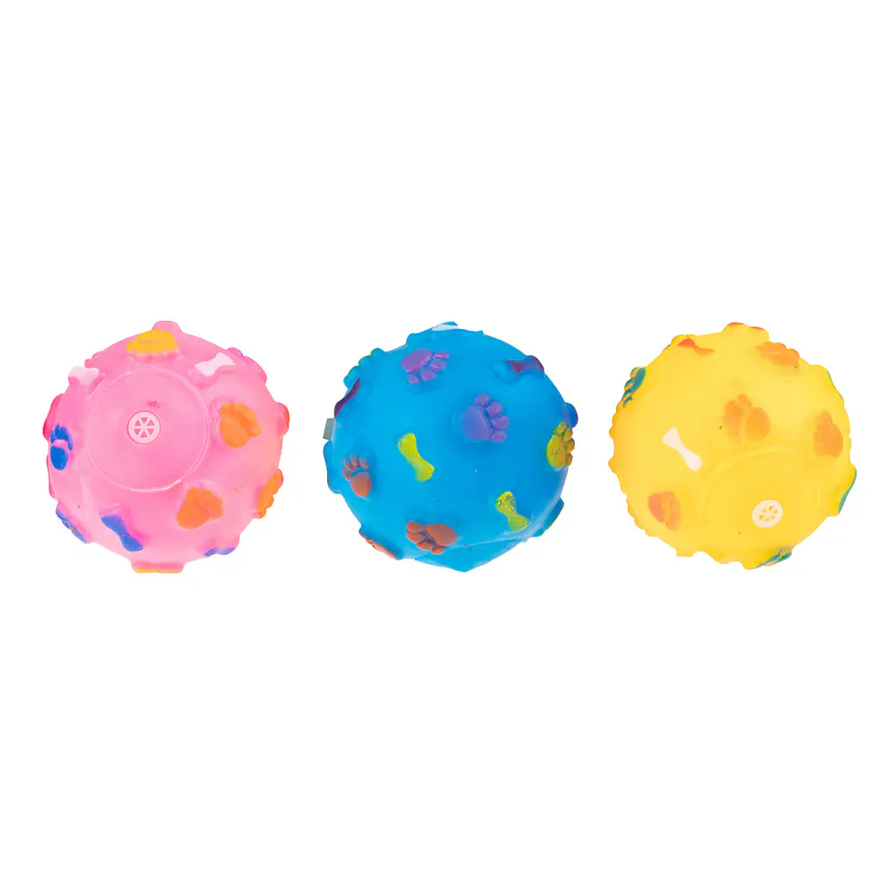 Pelota en forma de hueso con huellas de patas 6*6cm color aleatorio