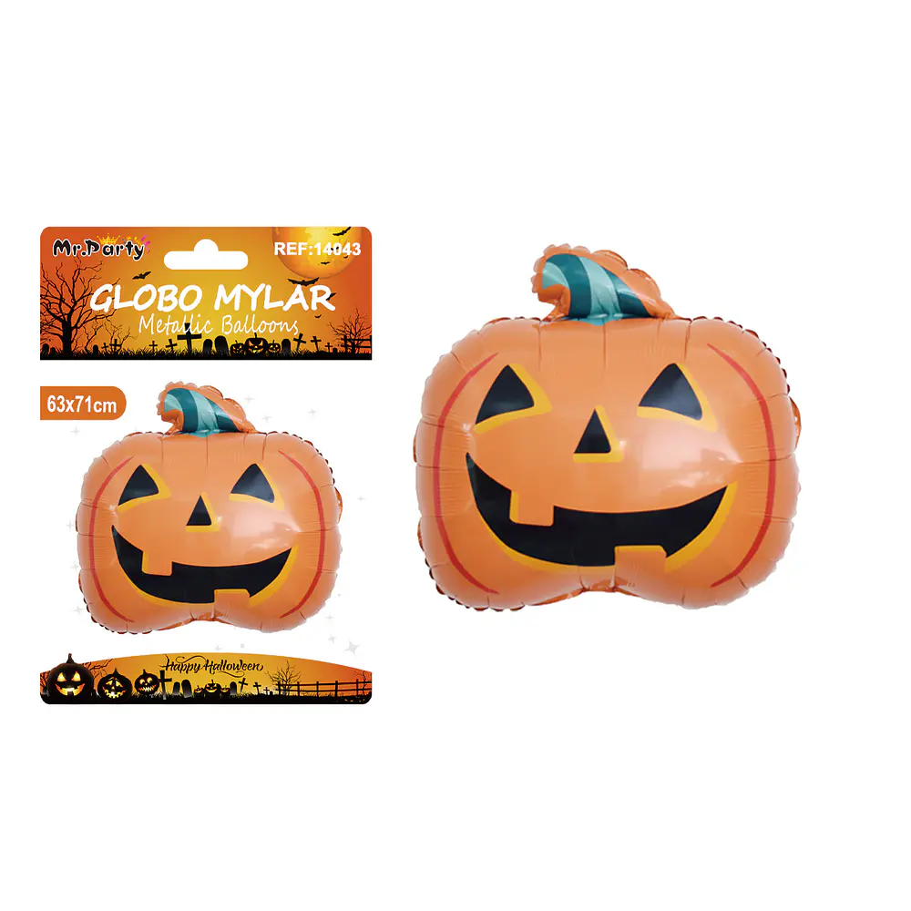 Globo mylar metálico calabaza Halloween 63*71cm
