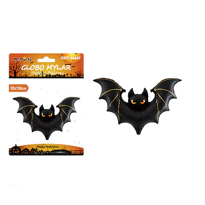 Globo mylar metálico murciélago grande mate Halloween 85*150cm