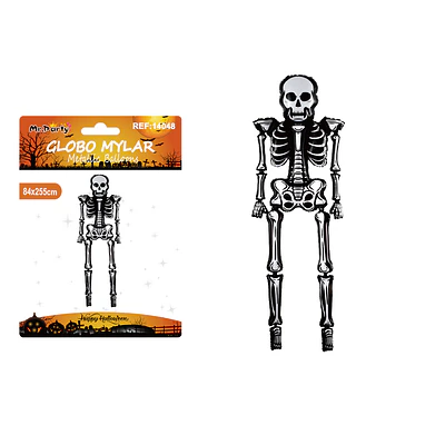 Globo mylar metálico esqueleto gigante Halloween 84*255cm