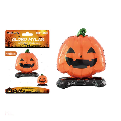 Globo mylar metálico mini calabaza de pie Halloween 49*65cm
