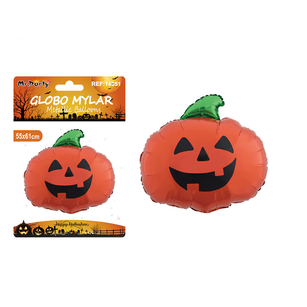 Globo mylar metálico mini calabaza Halloween 55*61cm