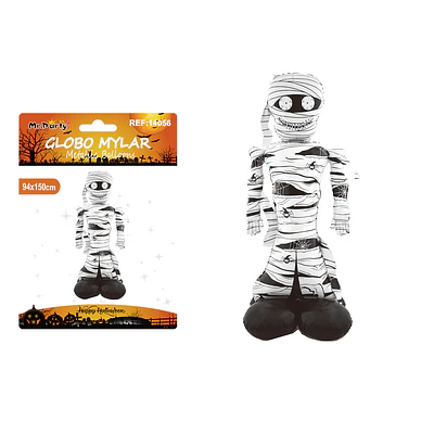 Globo mylar metálico momia grande con base Halloween 94*150cm