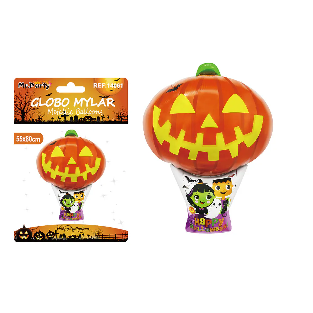 Globo mylar metálico globo aerostático calabaza Halloween 55*80cm