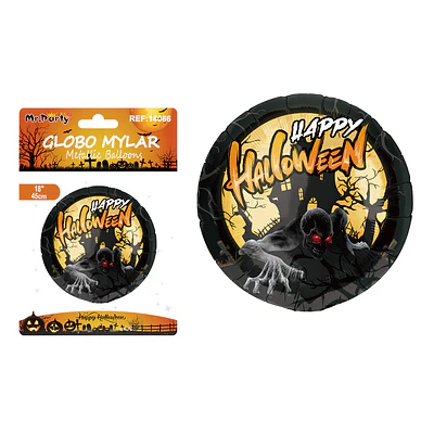 Globo mylar metálico redondo monstruos terroríficos Halloween 18 pulgadas 45cm