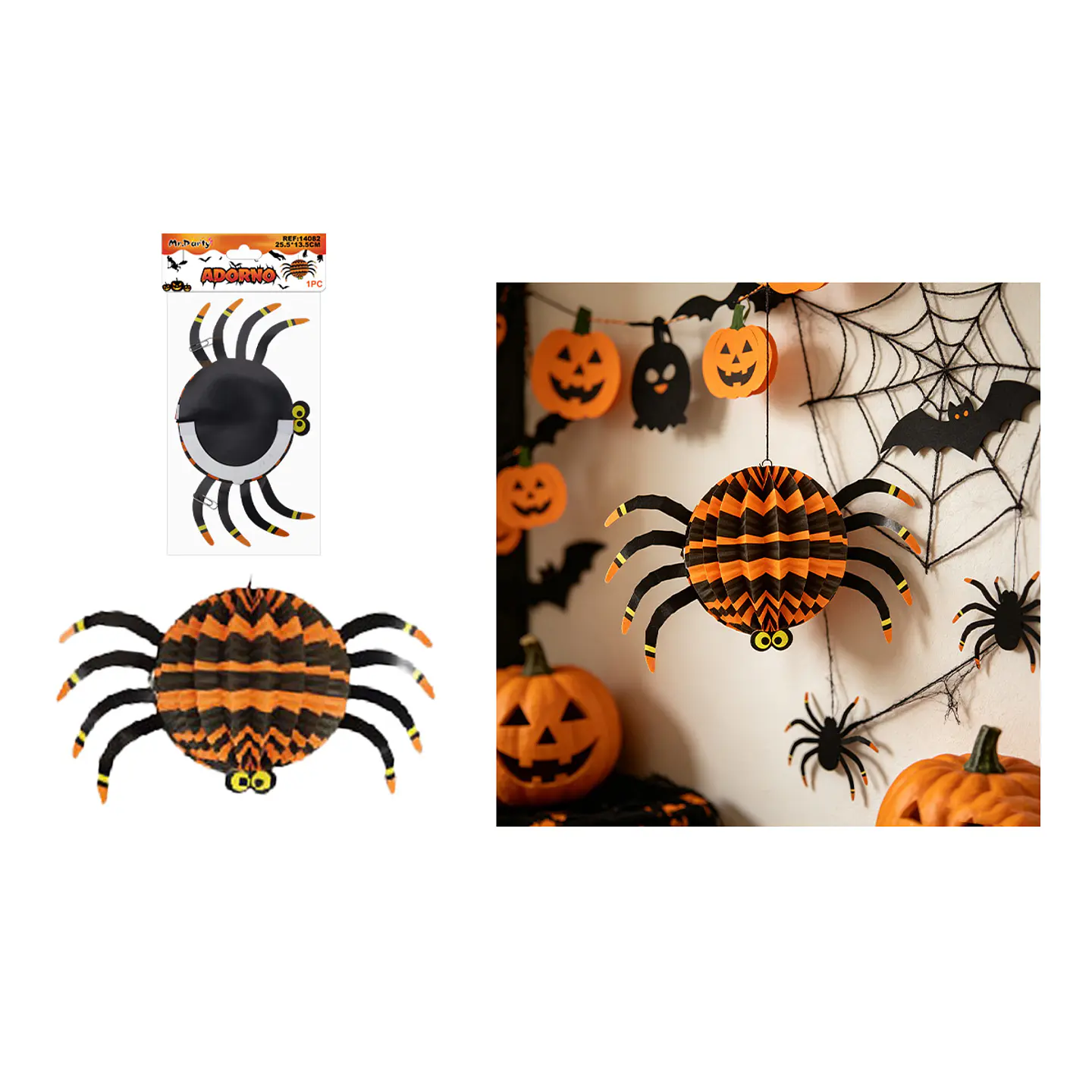 Adorno colgante Halloween araña 25.5cm 1