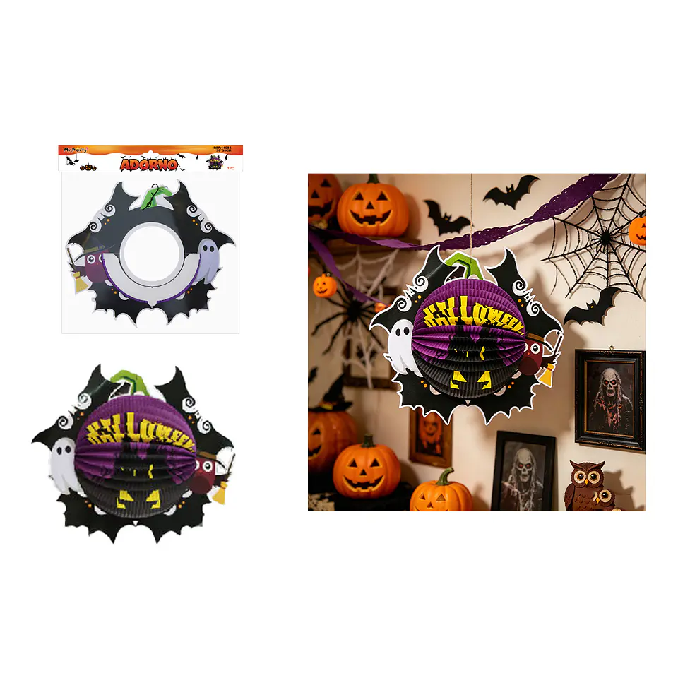 Adorno colgante Halloween morado 30cm 1