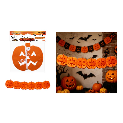 Guirnalda Halloween calabaza 2m