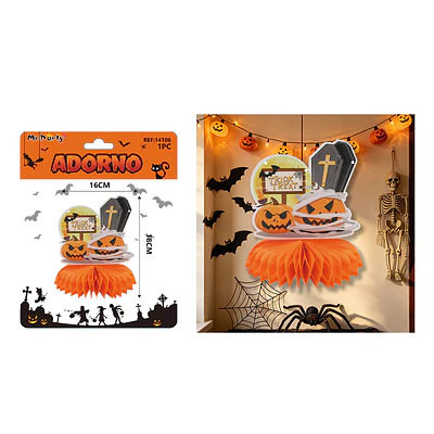 Adorno colgante Halloween calabaza y lápida 16*18cm