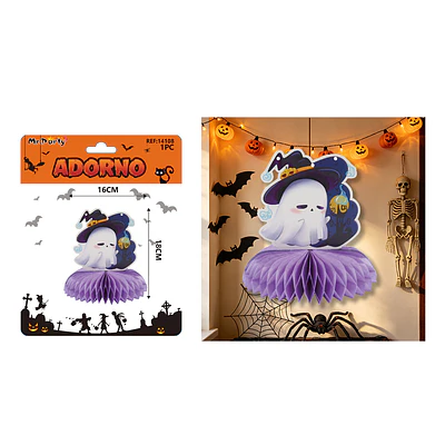 Adorno colgante Halloween fantasma con sombrero lila 16*18cm