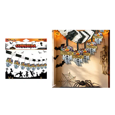 Guirnalda Halloween fantasmas colgantes 3m