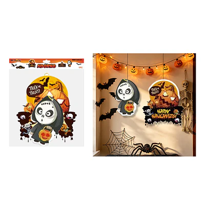 Adorno colgante Halloween calavera con calabaza