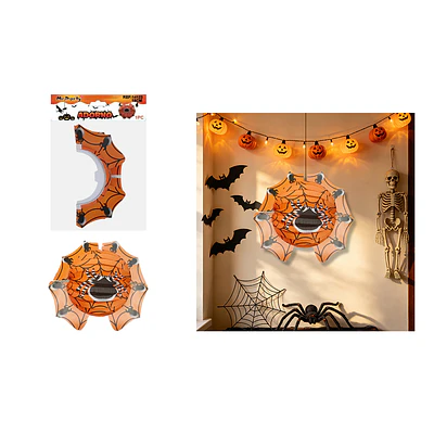 Adorno colgante Halloween telaraña con araña 18cm