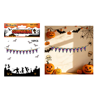 Guirnalda de banderines Halloween 10pcs