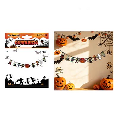 Guirnalda Halloween personajes de terror 9pcs