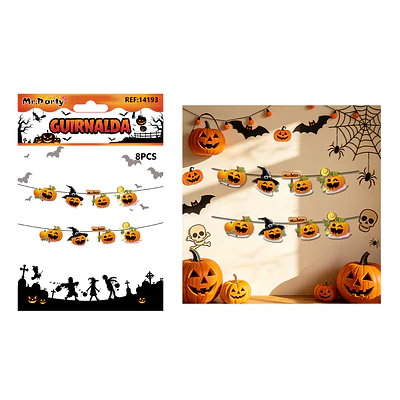 Guirnalda Halloween calabazas con dulces 8pcs