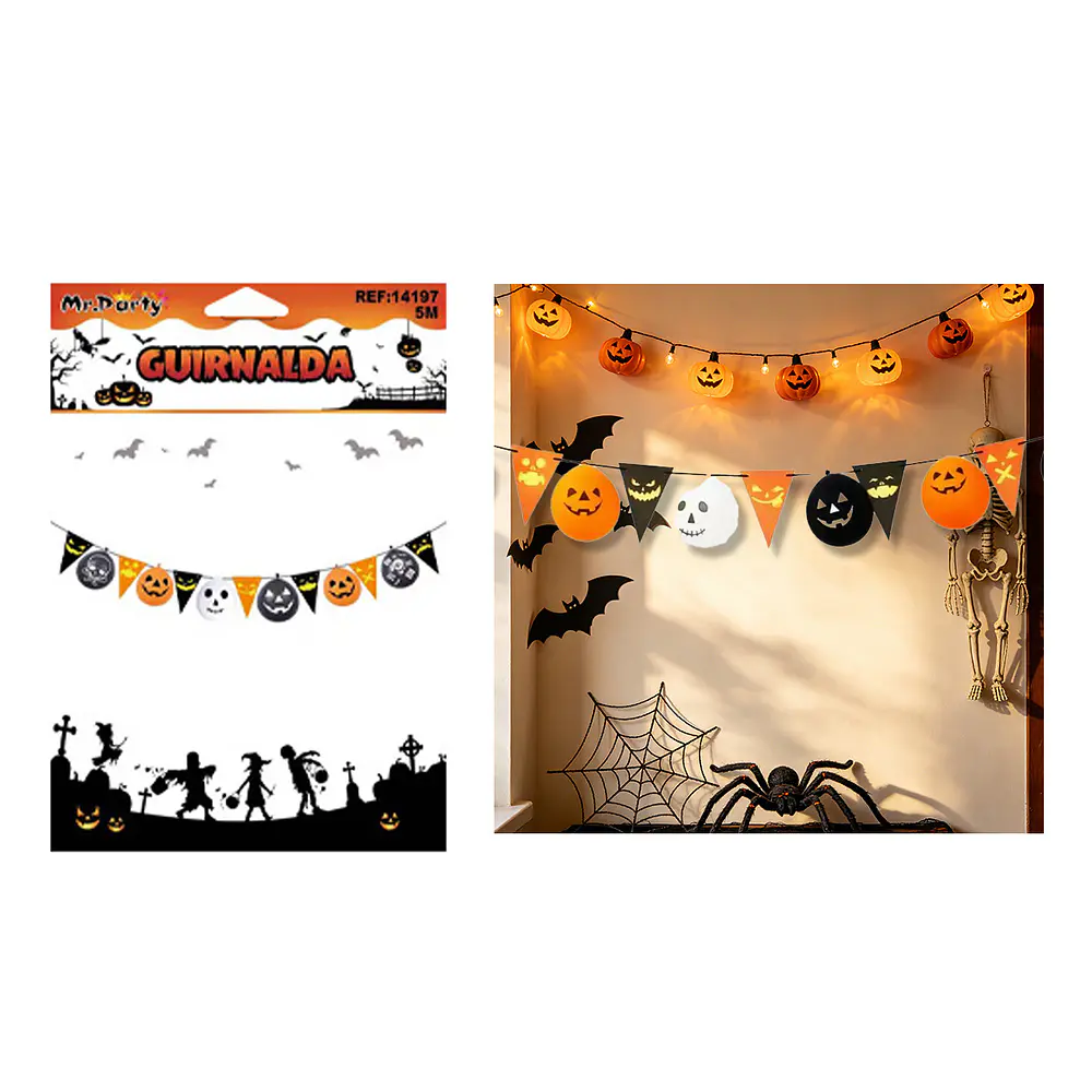 Guirnalda de banderines Halloween 5m