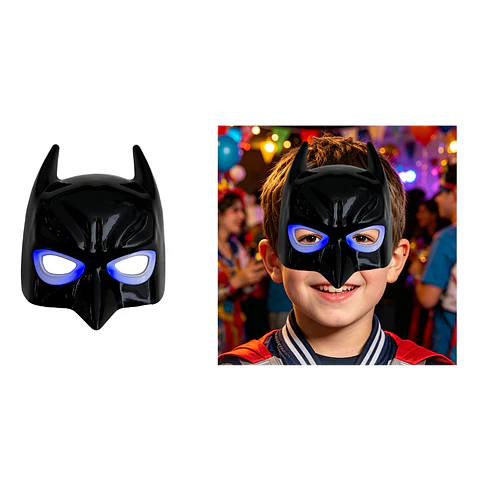 Máscara de Batman con luz LED para niño 16*18cm