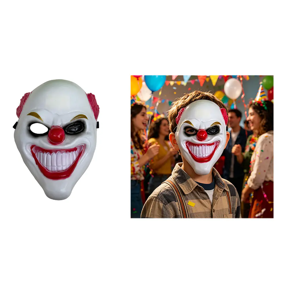 Máscara de payaso terrorífico para niño 19*26cm