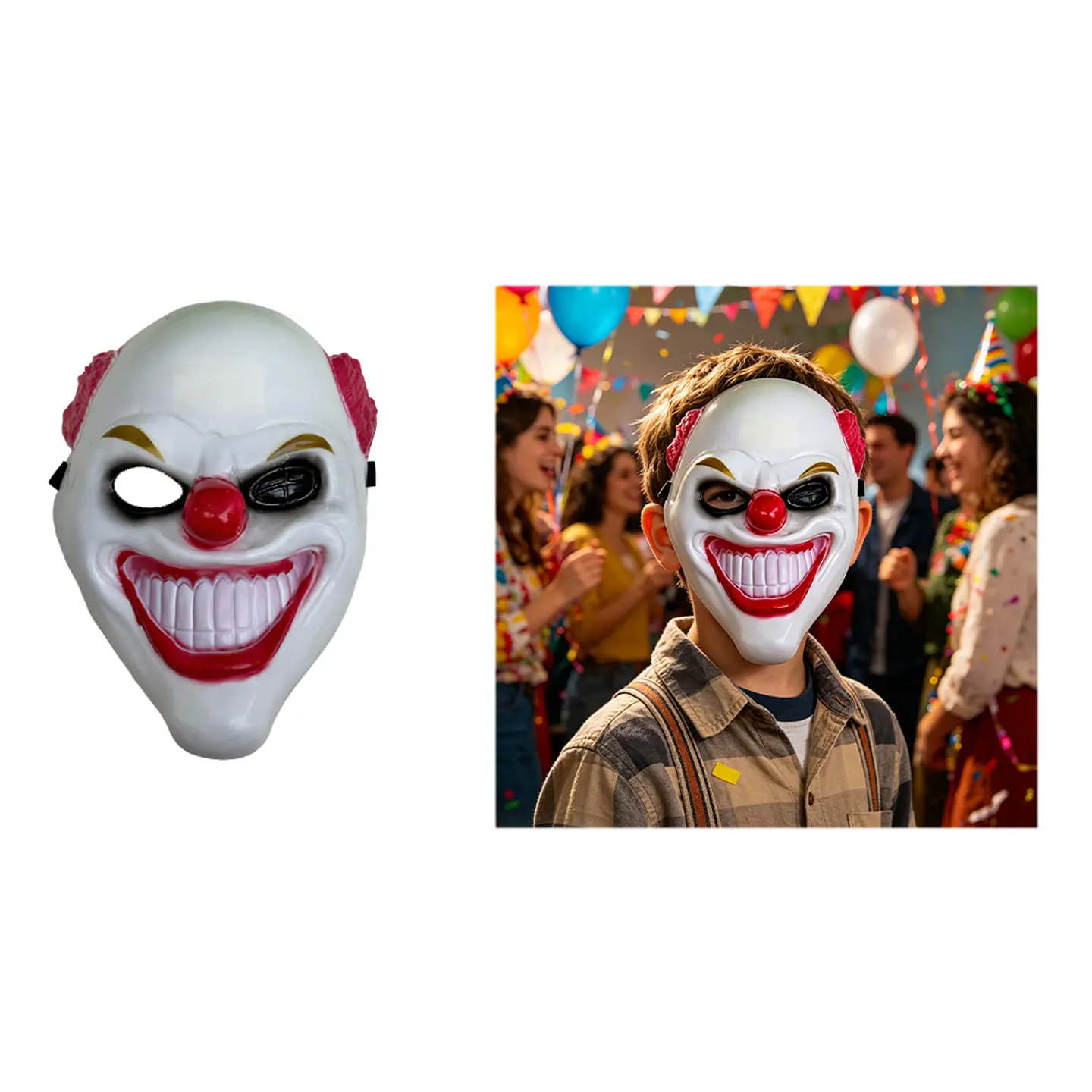 Máscara de payaso terrorífico para niño 19*26cm 1