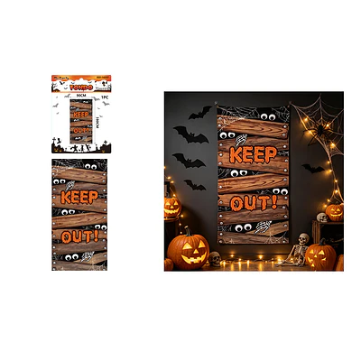 Fondo decorativo para puerta Halloween Keep Out 90*180cm