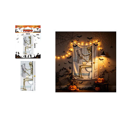 Fondo decorativo para puerta Halloween esqueleto en el baño 90*180cm