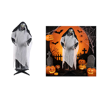 Figura decorativa Halloween zombie de pie con túnica desgarrada 80*155cm