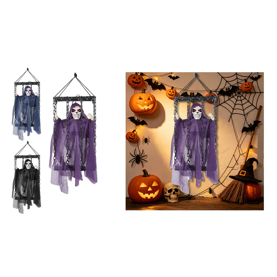 Figura decorativa Halloween La Parca con túnica desgarrada 45*75cm Color Aleatorio 1