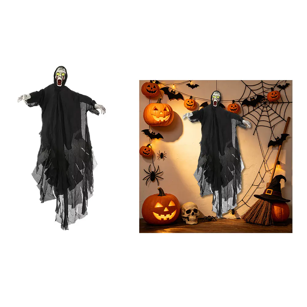 Adorno colgante Halloween espectro flotante con túnica negra 46*78cm