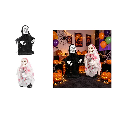 Figura decorativa Halloween fantasma esqueleto con túnica 46*78cm Color Aleatorio
