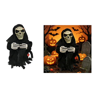 Figura decorativa Halloween esqueleto con capucha negra 57*78cm