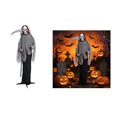 Figura decorativa Halloween La Parca con guadaña 80*155cm